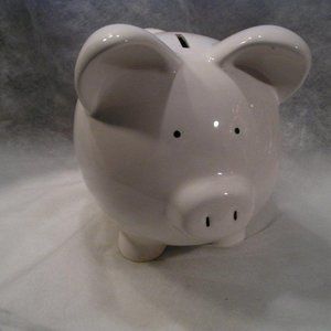 NEW = NANA'S A/C LARGE WHITE PIGGY SAVINGS BANK